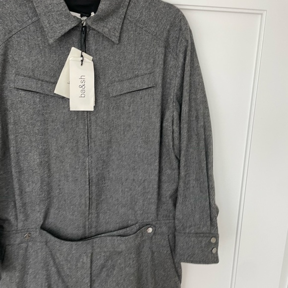 ❌SOLD❌Ba&Sh Chani Utility Long Sleeve Jumpsuit in Anthracite Grey - Picture 8 of 13